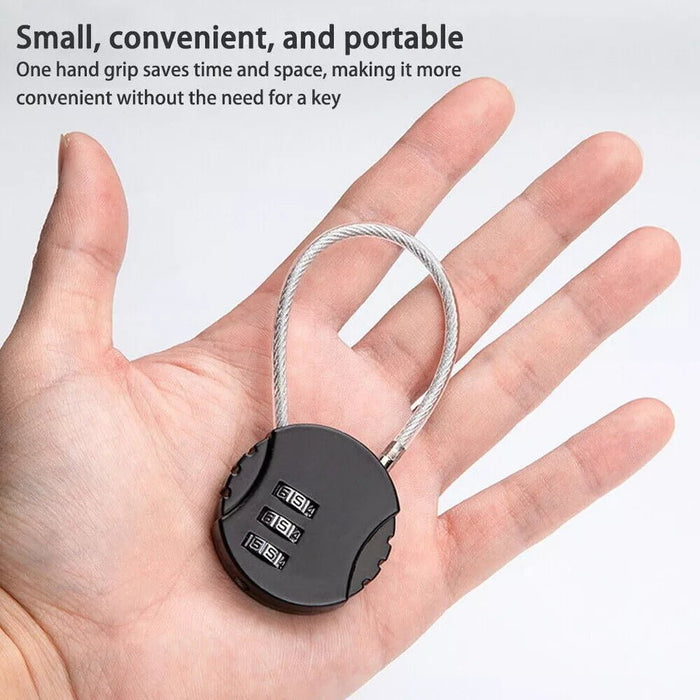 MAXPERKX Portable 3-Digit Code Lock - Reliable Anti-Theft Lock for Daily Use