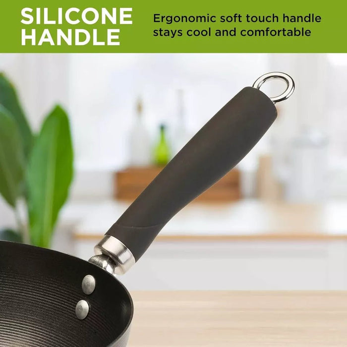 MAXPERKX Wok Pan Compatible with Gas Stoves, Non-Stick Surface