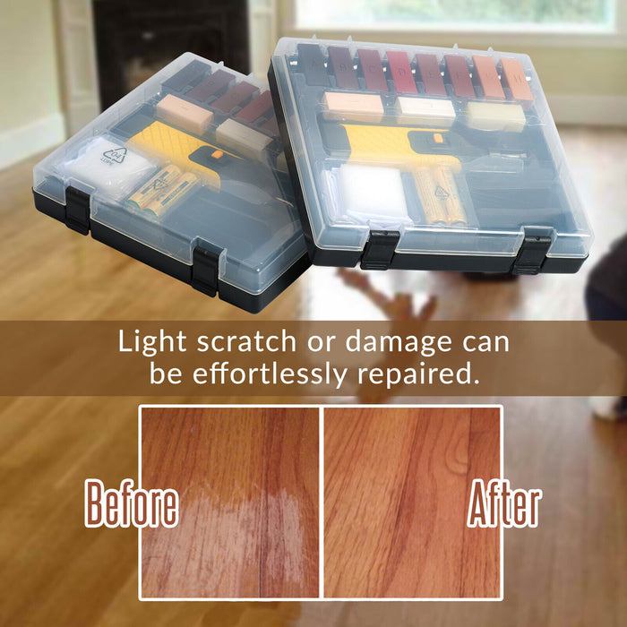 Repairing minor scratches on furniture using the kit