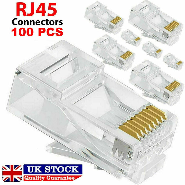 100pcs RJ45 Patch Cable Connectors - CAT5e/CAT6 LAN Network (Image 14)