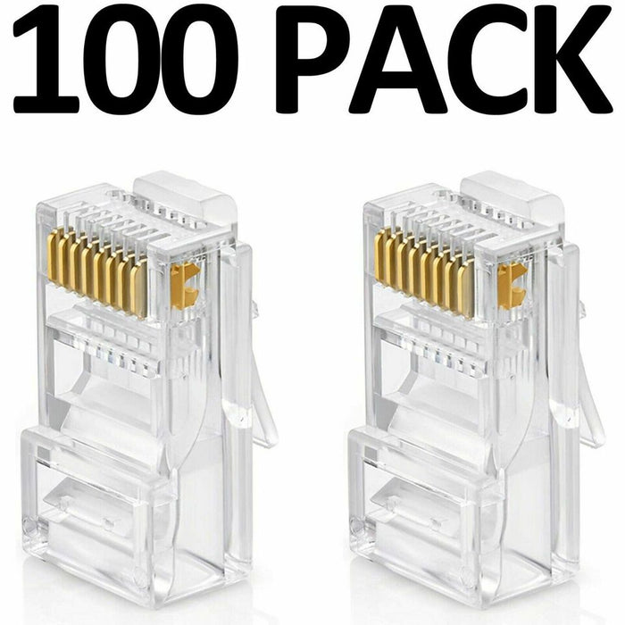 100pcs RJ45 Patch Cable Connectors - CAT5e/CAT6 LAN Network (Image 2)