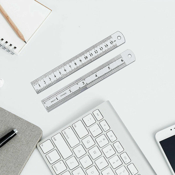 Stainless Steel 6-Inch Metric Imperial Rule