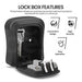 Shutter door on key lock box provides weather resistance