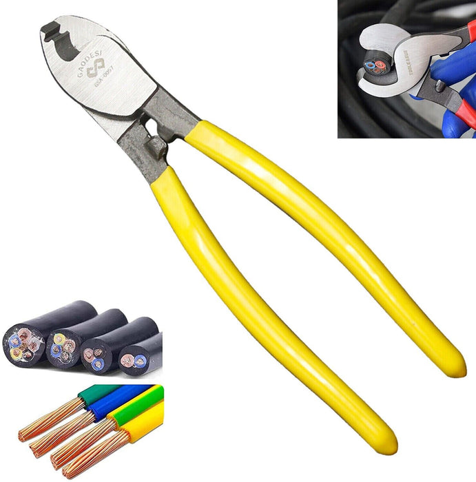 MAXPERKX 150mm (6") Professional Electric Wire Stripper & Cutter - Electrician Cable Plier