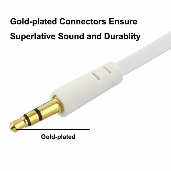1m 3.5mm jack audio lead aux cable in a flat design