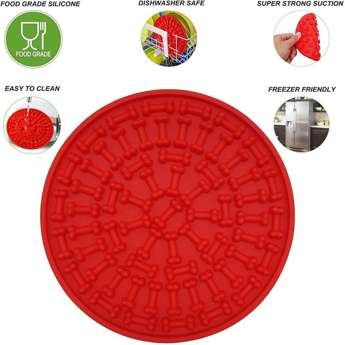 MAXPERKX Dog Lick Mat Pet Food Placemat Licky Wall Cat Feeding Licki Plate with Suction Image 3