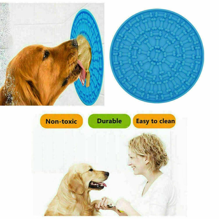 MAXPERKX Dog Lick Mat Pet Food Placemat Licky Wall Cat Feeding Licki Plate with Suction Image 2