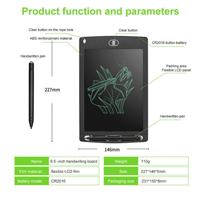 APXB 8.5" Inch Electronic LCD Digital Writing Tablet - Drawing Board for Graphics - Kids Gift - Image 4