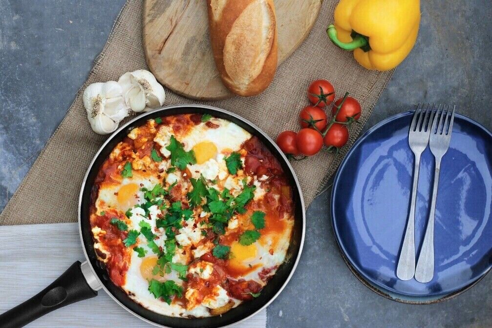 MAXPERKX 2pcs Frying Pan Kitchen Non Stick Cast Iron BBQ Cookware Set