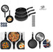 MAXPERKX 3pcs Frying Pan Kitchen Non Stick Cast Iron Fry Barbecue Grill BBQ Cookware Set