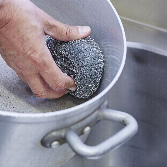 MAXPERKX 10pcs Galvanized Metal Scourer 30g Kitchen Washing Cleaning Steel Wire Pad Scrub