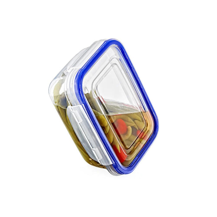 MAXPERKX 4pcs Square Leakproof Food Storage Containers Clip Lock Seal 500/900/1500/2400ml Set