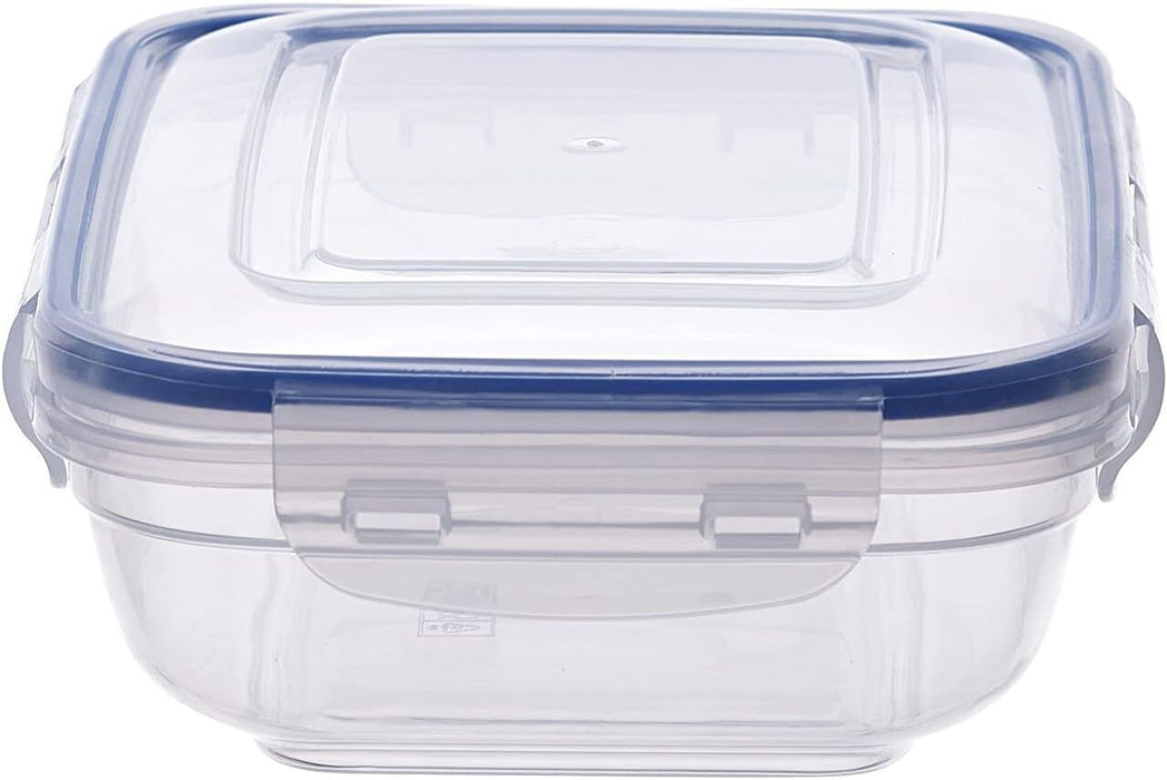 MAXPERKX 4pcs Square Leakproof Food Storage Containers Clip Lock Seal 500/900/1500/2400ml Set