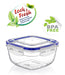 MAXPERKX 4pcs Square Leakproof Food Storage Containers Clip Lock Seal 500/900/1500/2400ml Set