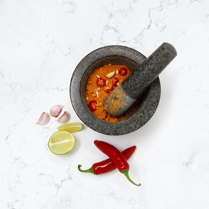 MAXPERKX Kitchen Pestle Mortar Set - Large Natural Granite Stone - Spice Herb Crusher Grinder - Image 4