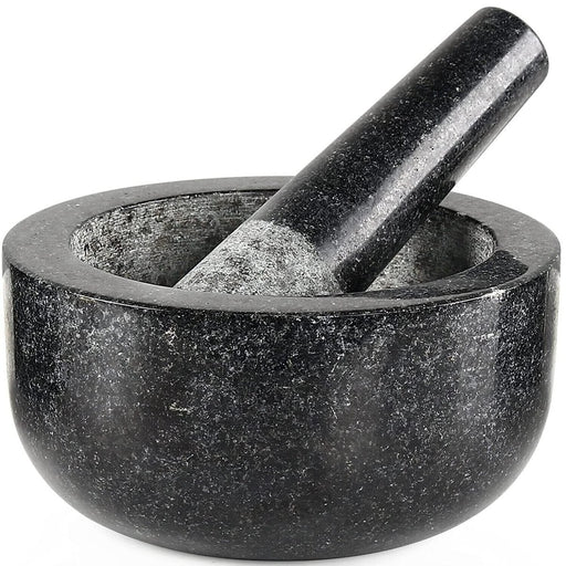 MAXPERKX Kitchen Pestle Mortar Set - Large Natural Granite Stone - Spice Herb Crusher Grinder - Image 2