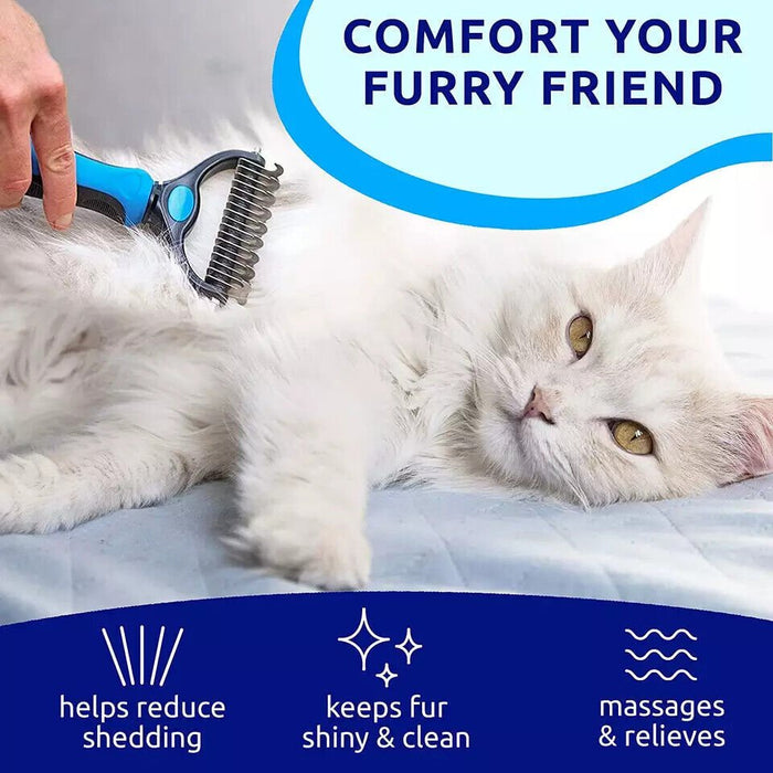 MAXPERKX Dog Cat Pet Comb Brush - Dematting Comb Rake Tool - Professional Undercoat Grooming - Image 6
