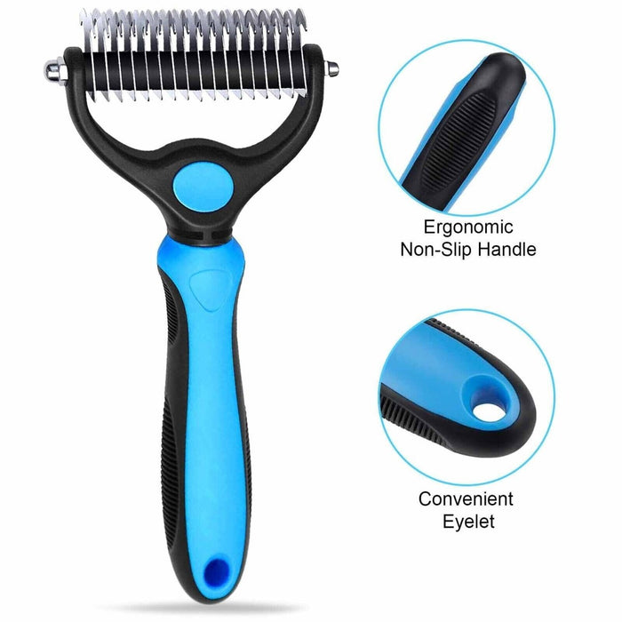 MAXPERKX Dog Cat Pet Comb Brush - Dematting Comb Rake Tool - Professional Undercoat Grooming - Image 8