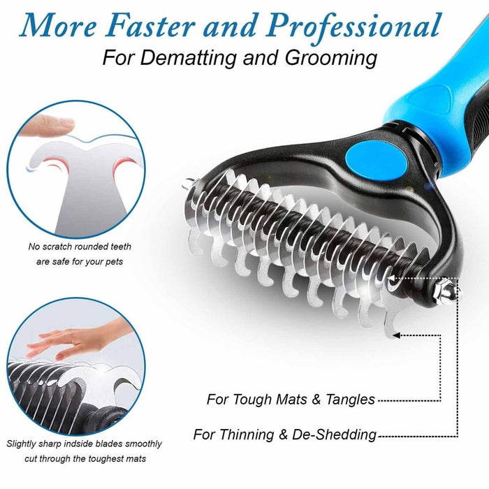 MAXPERKX Dog Cat Pet Comb Brush - Dematting Comb Rake Tool - Professional Undercoat Grooming - Image 4