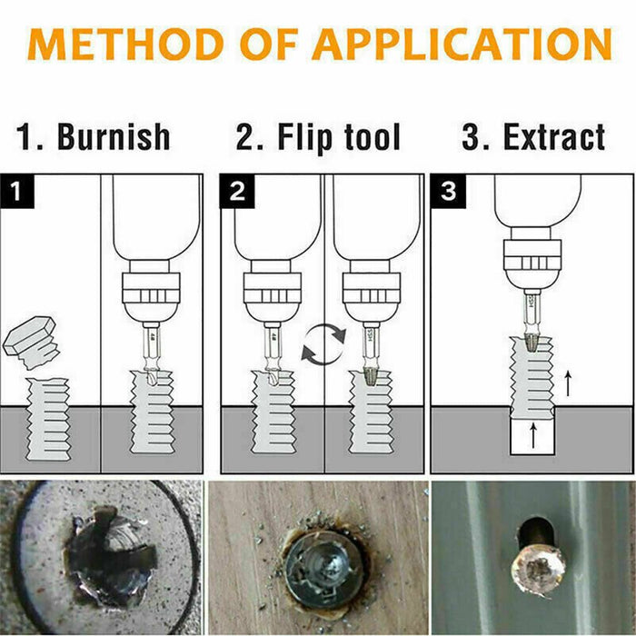 MAXPERKX 6 Pack Damaged Screw Extractor Bits Remover - for Stripped Head Screws, Nuts, Bolts - Image 3
