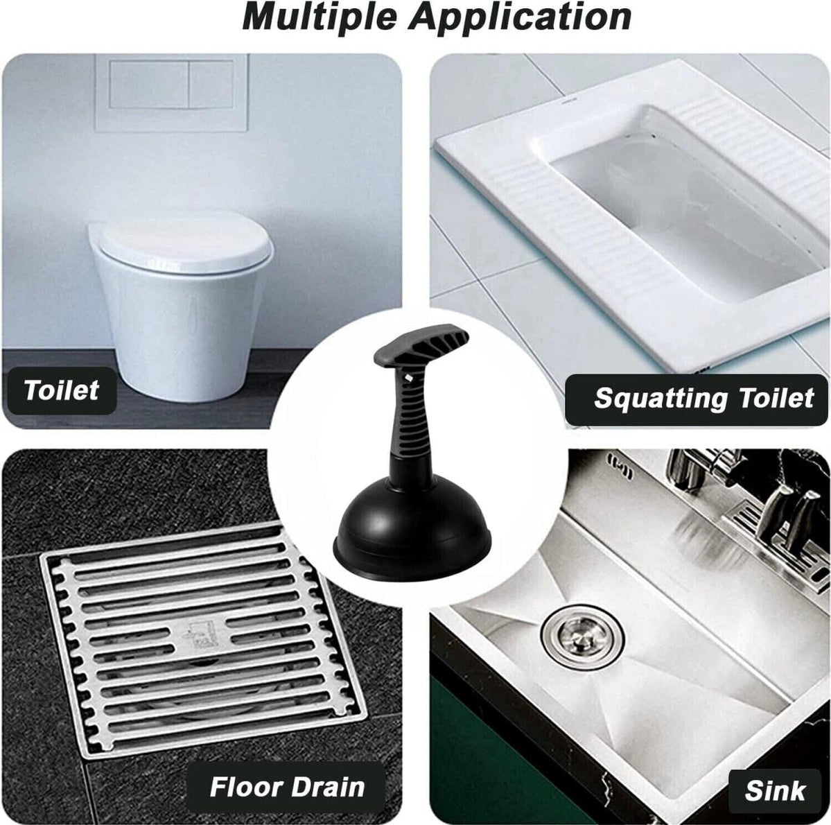 "MAXPERKX Sink & Toilet Plunger Drain Buster Vacuum Unblocker Bath S
