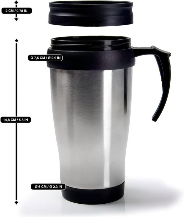 MAXPERKX 400ml Travel Mug Thermos Flask - Insulated Cold/Hot Tea Coffee Drink Thermal Cup - Image 4