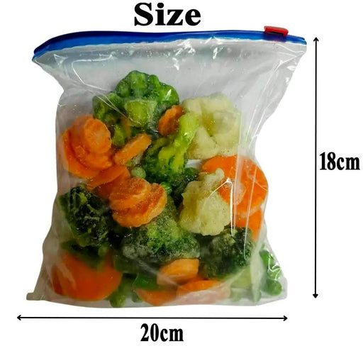 15x Ziplock Fresh Food Zipper Bags - Resealable Plastic Fridge Storage Bag - Image 2