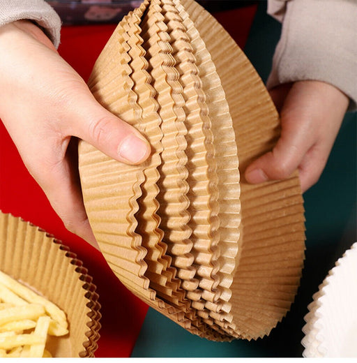 100pc Air Fryer Round Disposable Non-Stick Liner - 16cm/6.3in Baking Image 2