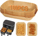 100 x Rectangular Air Fryer Disposable Non-Stick Liner - 22cm Baking Image 1