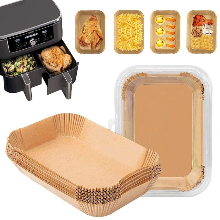 100 x Rectangular Air Fryer Disposable Non-Stick Liner - 22cm Baking Image 8