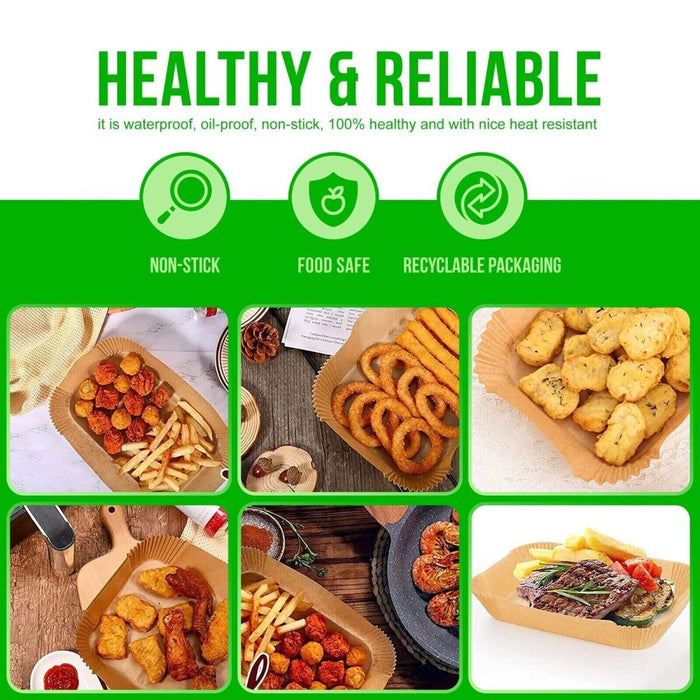 100 x Rectangular Air Fryer Disposable Non-Stick Liner - 22cm Baking Image 7