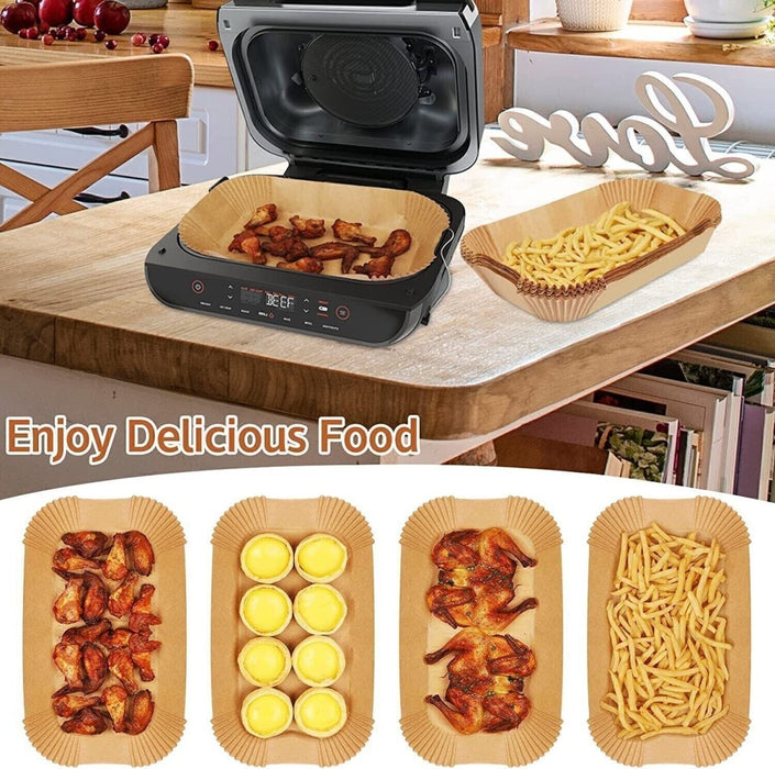 100 x Rectangular Air Fryer Disposable Non-Stick Liner - 22cm Baking Image 6