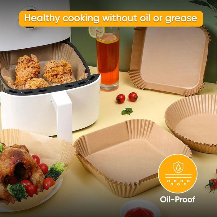 100pc Air Fryer Square Disposable Non-Stick Liner - 16cm Baking Image 12