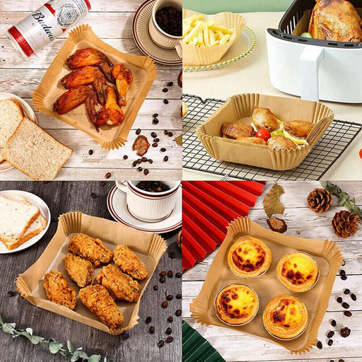 100pc Air Fryer Square Disposable Non-Stick Liner - 16cm Baking Image 5