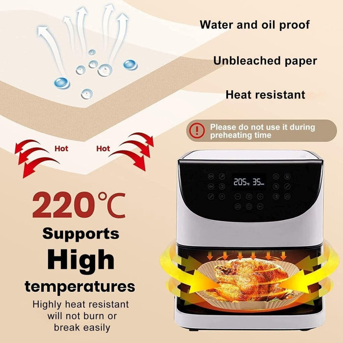 100pc Air Fryer Square Disposable Non-Stick Liner - 20cm Baking Image 11
