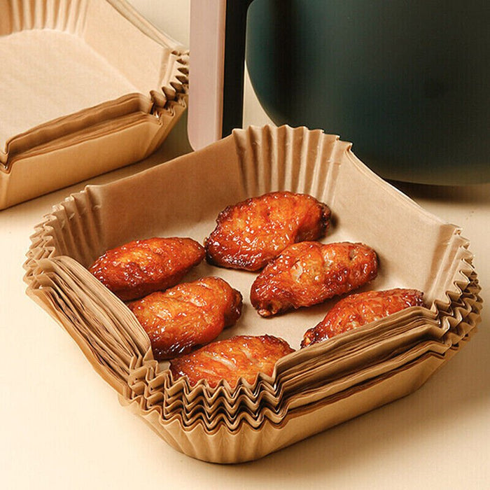 100pc Air Fryer Square Disposable Non-Stick Liner - 20cm Baking Image 4