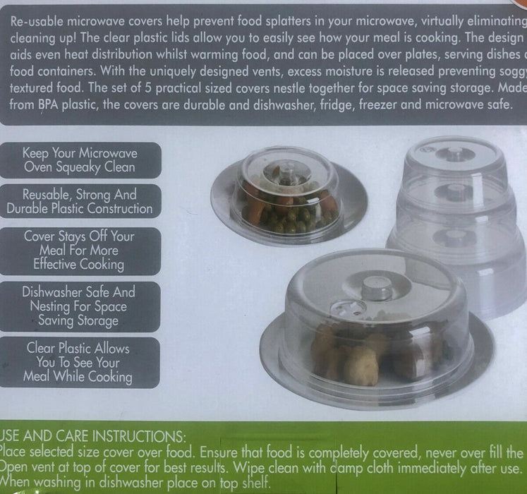 Anti-Stain Microwave Food Plate Covers - Easy Cleaning