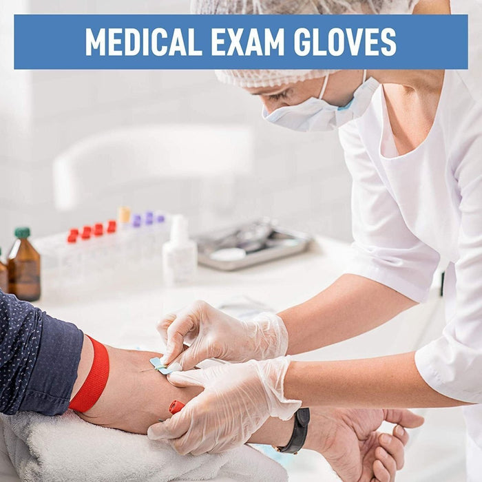 APXB 100pcs Clear Disposable Vinyl Gloves - Latex/Powder-Free for Work, Food Handling, Medical, and Tattoo Application Image 5