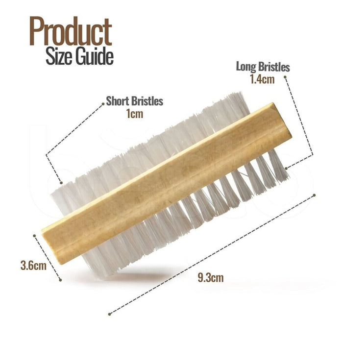 APXB 2pcs Double Sided Bristle Cleaner Wooden Nail Brush Scrubbing Finger Toe Washing Image 3