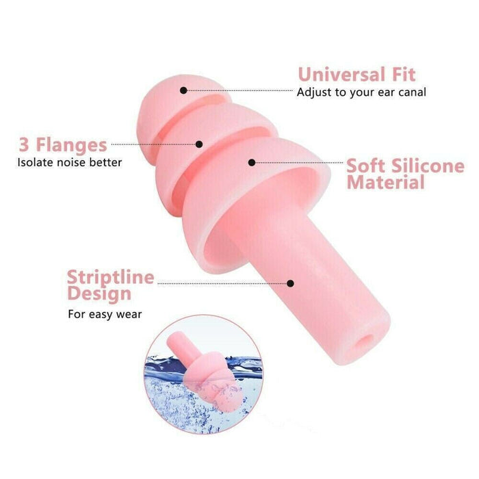 APXB Soft Silicone Ear Plugs - 5 Pairs for Comfort in Sleep, Work, Swim Image 4