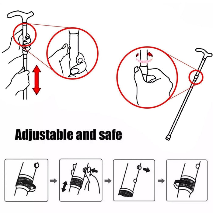 APXB Folding Walking Stick Sparkly Floral Cane Mobility Aluminium Adjustable Pole Image 5