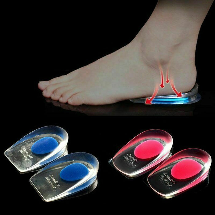 APXB Foot Pain Relief Plantar Fasciitis Gel Heel Support Cushion Insoles Pad /UK 4-13 Image 2
