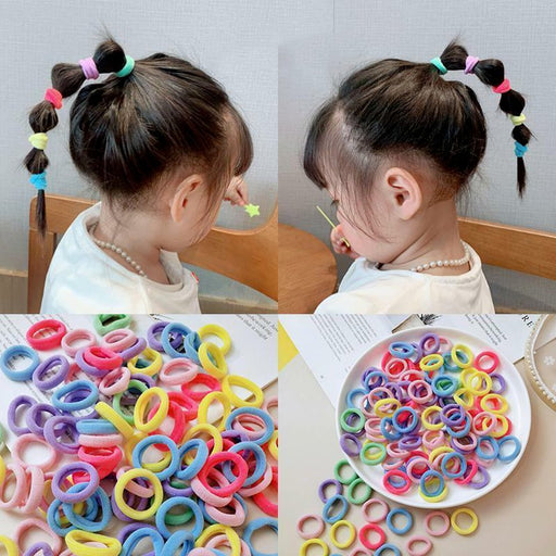  APXB 100pcs Mini Hair Ponios - Endless Stretchy Elastics for Baby Girl Hairstyles Image 2