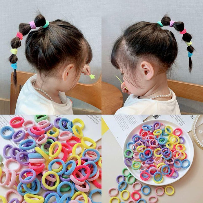  APXB 100pcs Mini Hair Ponios - Endless Stretchy Elastics for Baby Girl Hairstyles Image 2