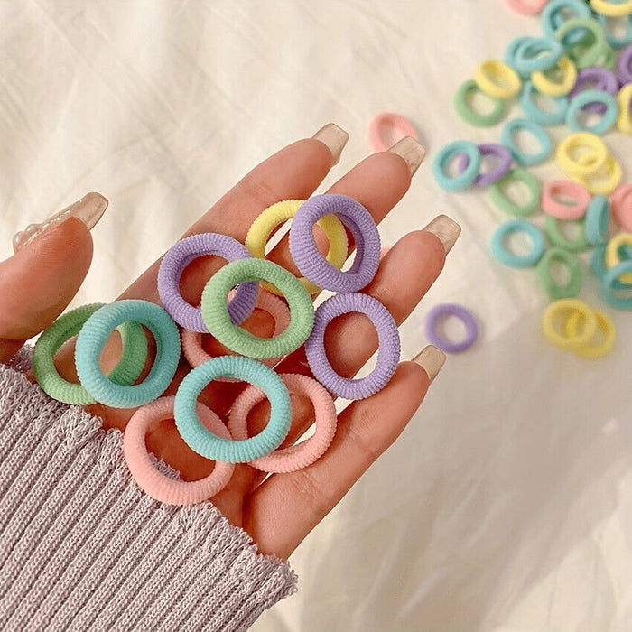  APXB 100pcs Mini Hair Ponios - Endless Stretchy Elastics for Baby Girl Hairstyles Image 4