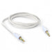 Front view of the 3.5mm Braided Jack to Jack Audio Cable in white and black colors