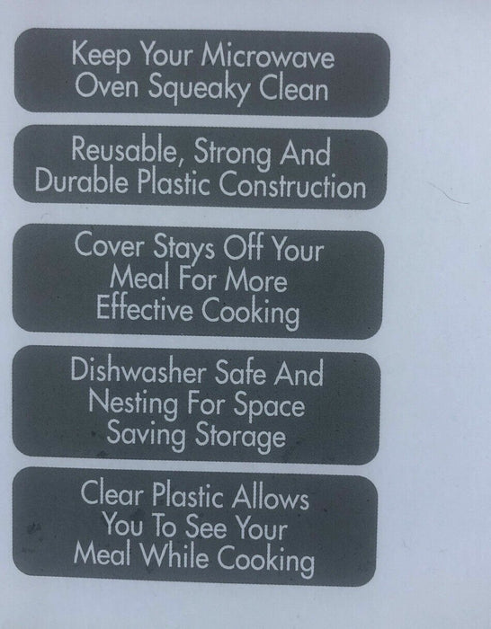 Clear plastic microwave food plate covers for easy monitoring