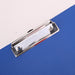 Close-up of the blue plastic edge of the clips, emphasizing the safety of documents