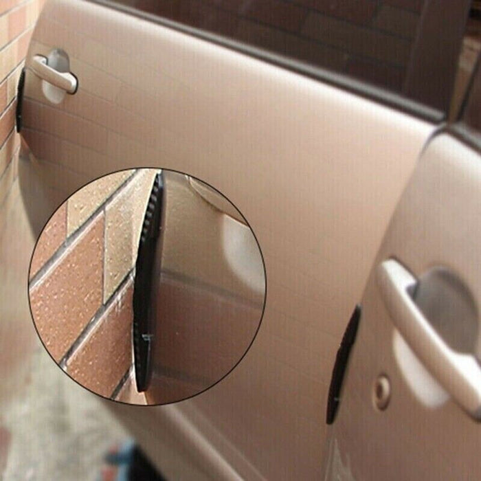 Easy installation of black door edge guard strips on car