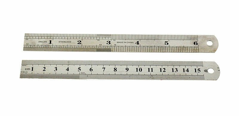Double Sided Ruler with Metric and Imperial Markings